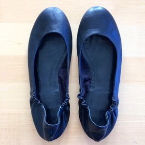 BCBG Paris Genuine Leather Black Ballet Flats